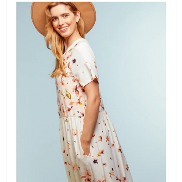 Floral Print Ivory Maxi Dress NWT S, M, L, XL - Picture 2 of 5